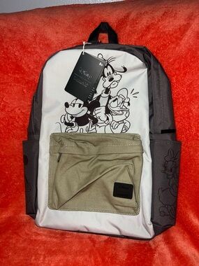 NWT Loungefly Disney Mickey and Friends Canvas & Nylon Full-Size Backpack